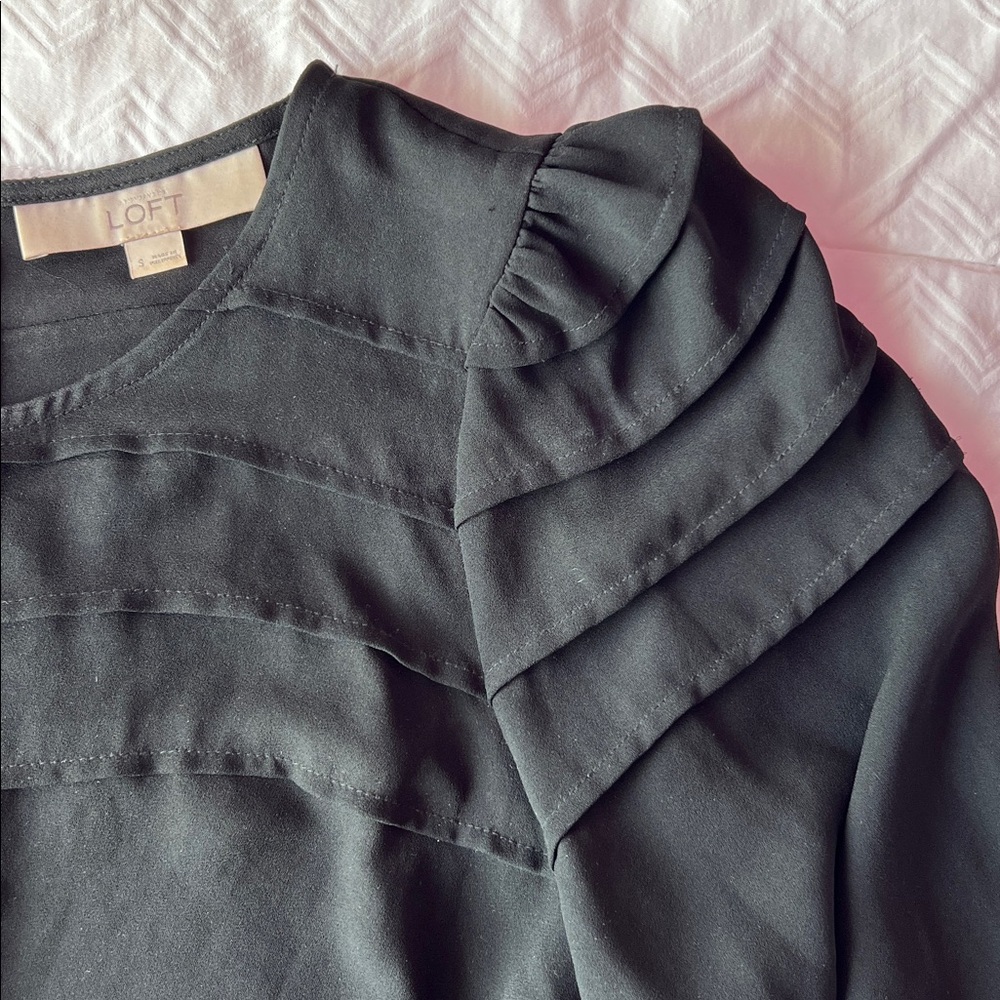 LOFT Black Women's Blouse with pleats
